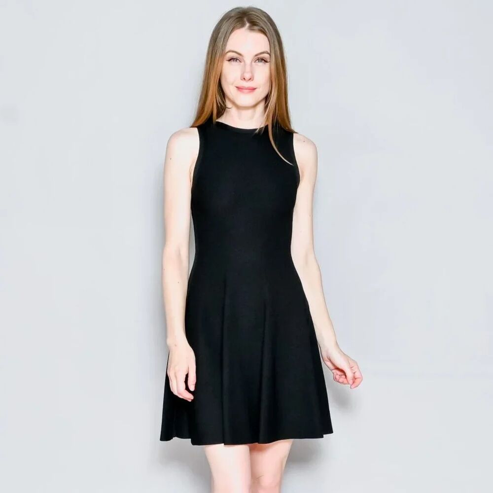 ALICE + OLIVIA Black Knit Sleeveless Mini Dress Size 8